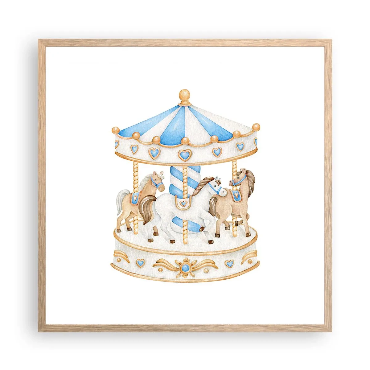 Poster in einem Rahmen aus heller Eiche - Süße Kindheit - 60x60 cm