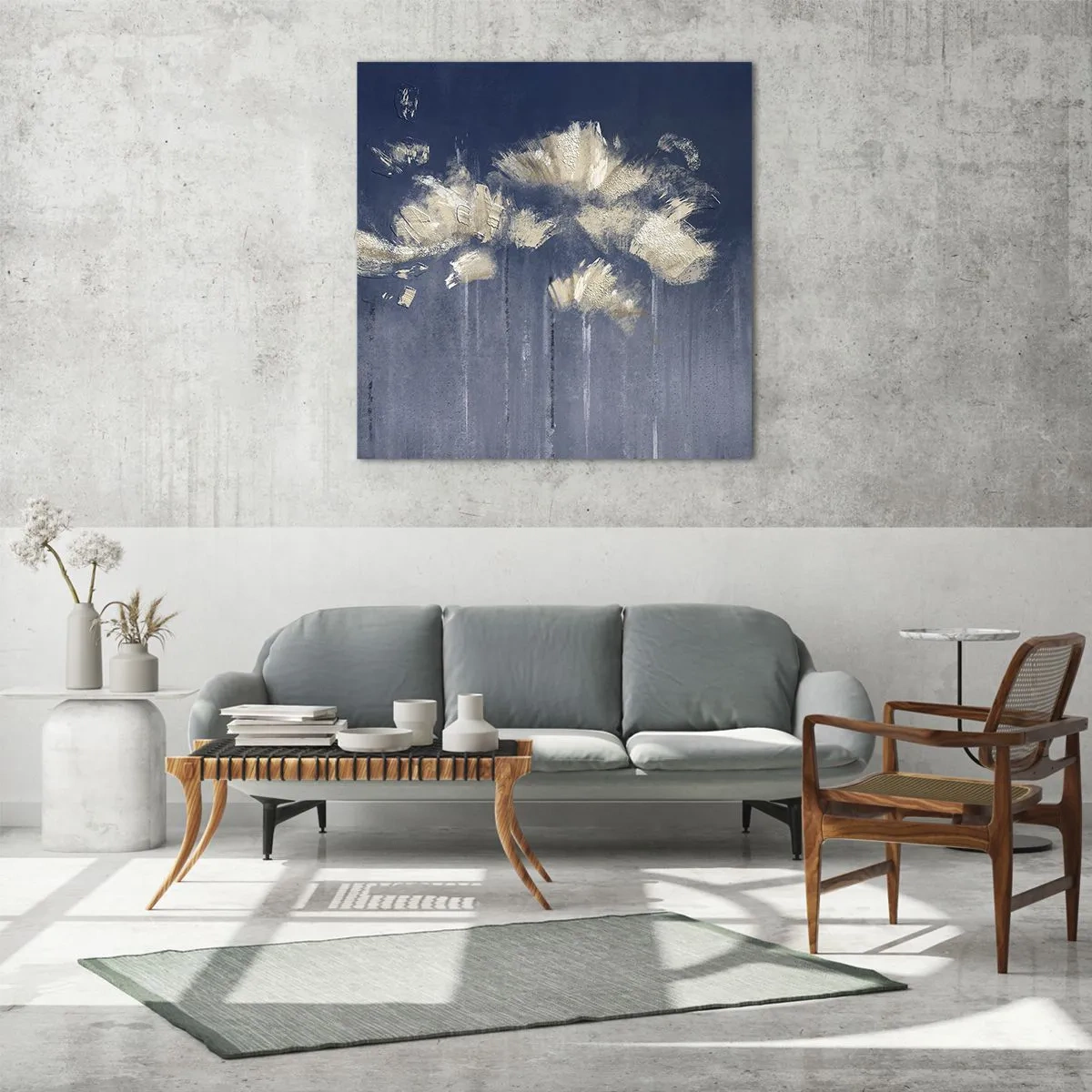 Glasbild - Bild auf glas - Wie Blütenblätter im Wind - 60x60 cm