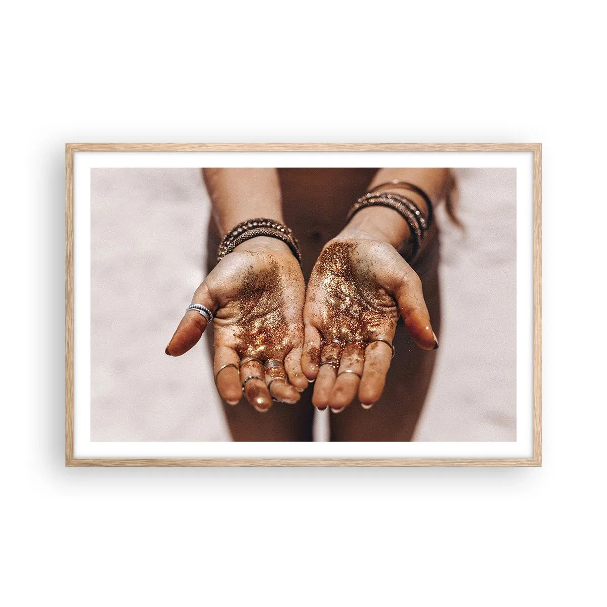 Poster in einem Rahmen aus heller Eiche - Ein Geschenk für dich - 91x61 cm