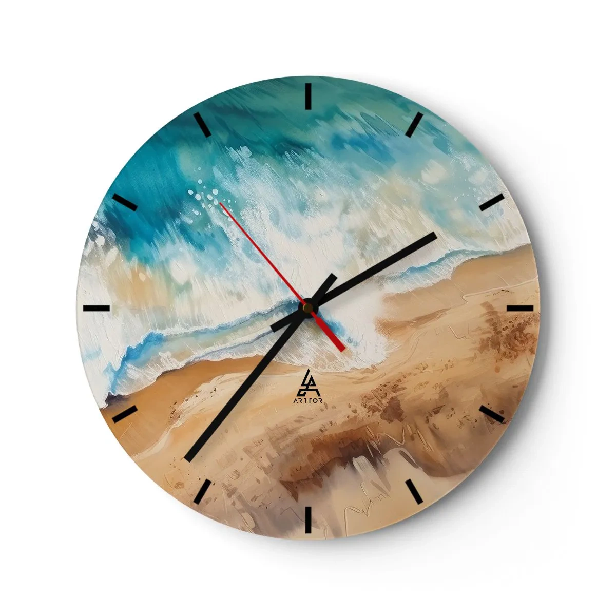 Wanduhr - Glasuhr - Zurückkehrende Welle - 40x40 cm