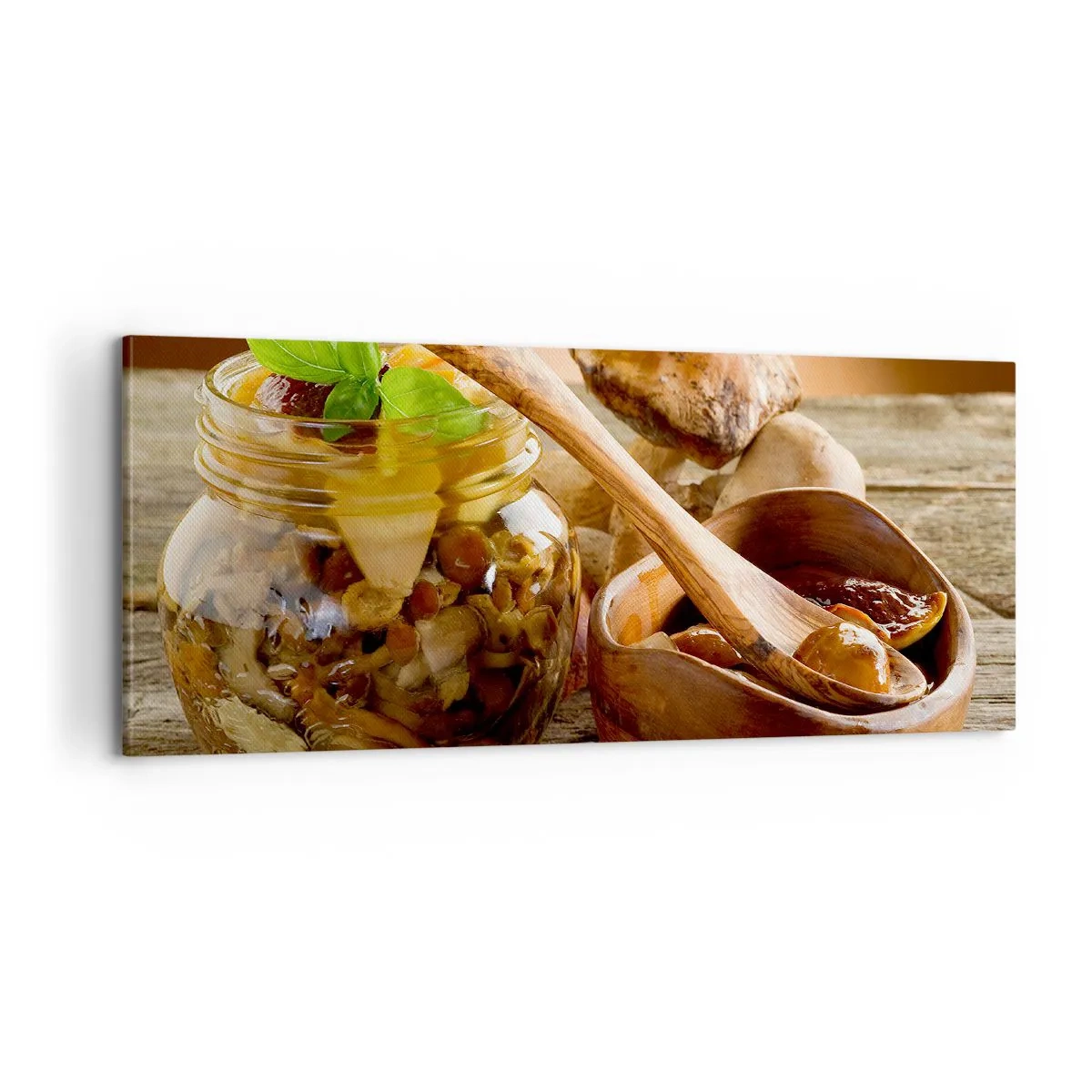 Bild auf Leinwand - Leinwandbild - Ob frisch oder gesalzen, oder in der Herbstsaison ... - 100x40 cm