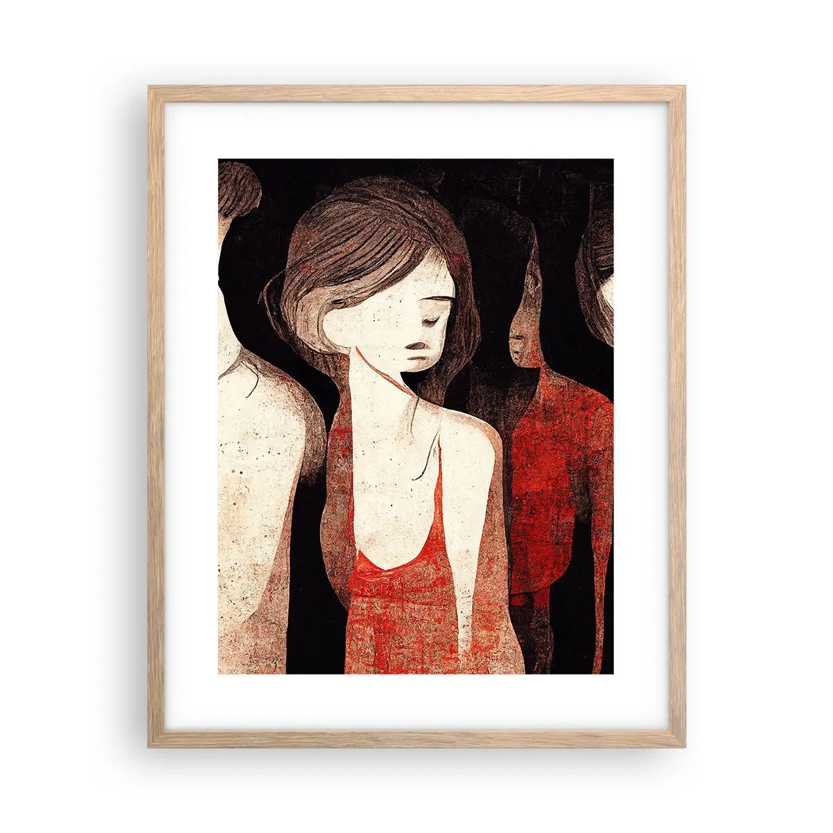 Poster in einem Rahmen aus heller Eiche - Madonnen der Dunkelheit - 40x50 cm