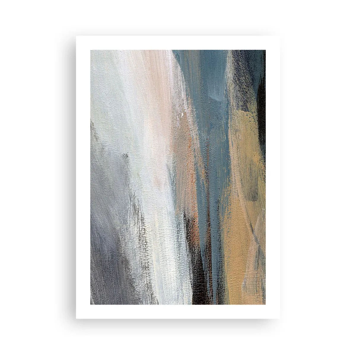 Poster - Eine abstrakte Komposition in gedämpften Farben - 50x70cm - Abstraktion: nördliche Landschaft - Moderne Wanddekoration für Wohnzimmer und Schlafzimmer ARTTOR