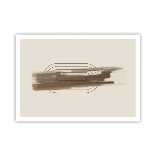 Poster - Eine minimalistische Komposition in Beige- und Grautönen mit geometrischem Muster - 100x70cm - Ein Hauch von Grau - Moderne Wanddekoration für Wohnzimmer und Schlafzimmer ARTTOR