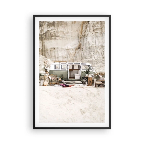 Poster in einem schwarzem Rahmen - Es ist die Zeit, die Reise zu beginnen - 61x91 cm