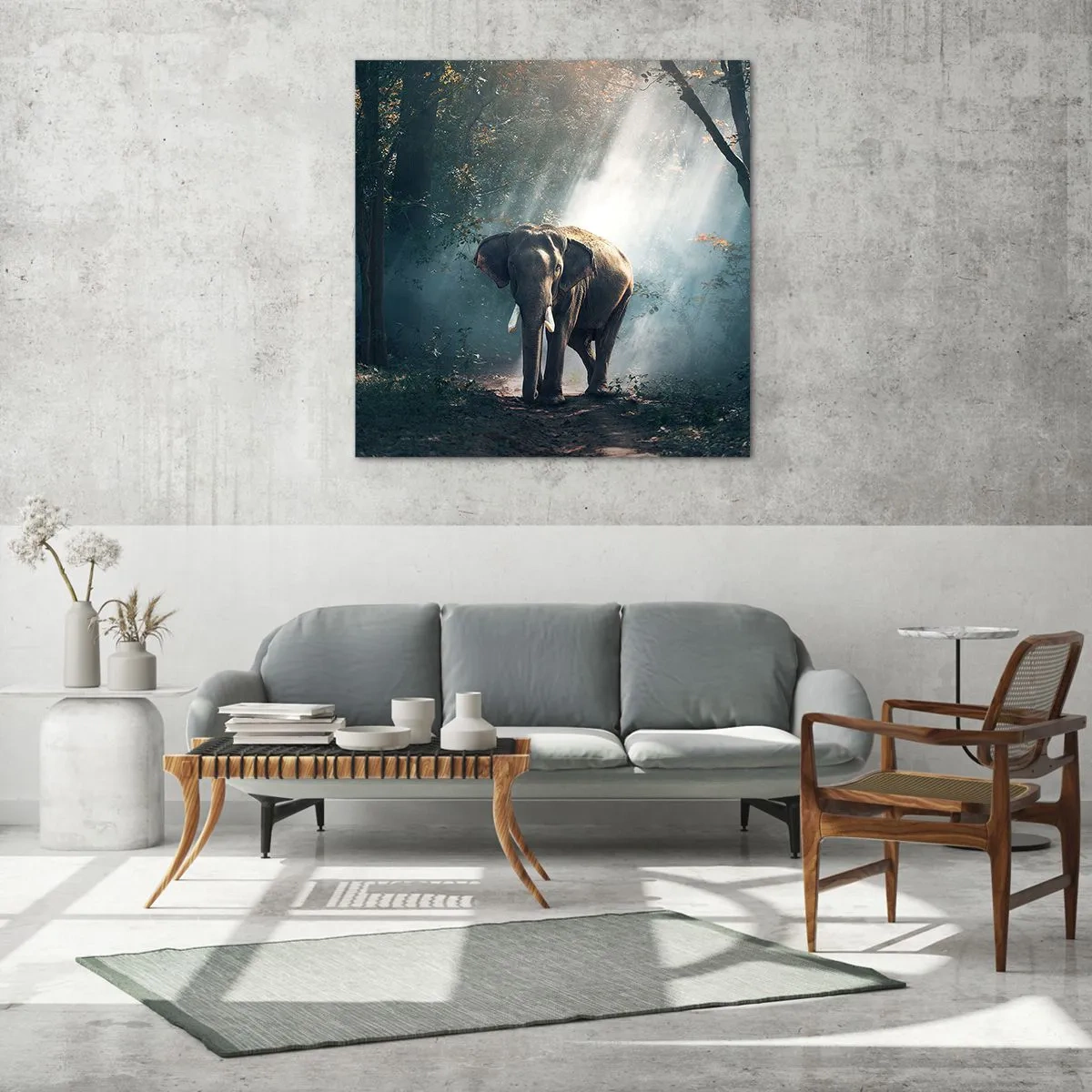 Glasbild - Bild auf glas - Ein gemütlicher Spaziergang - 70x70 cm