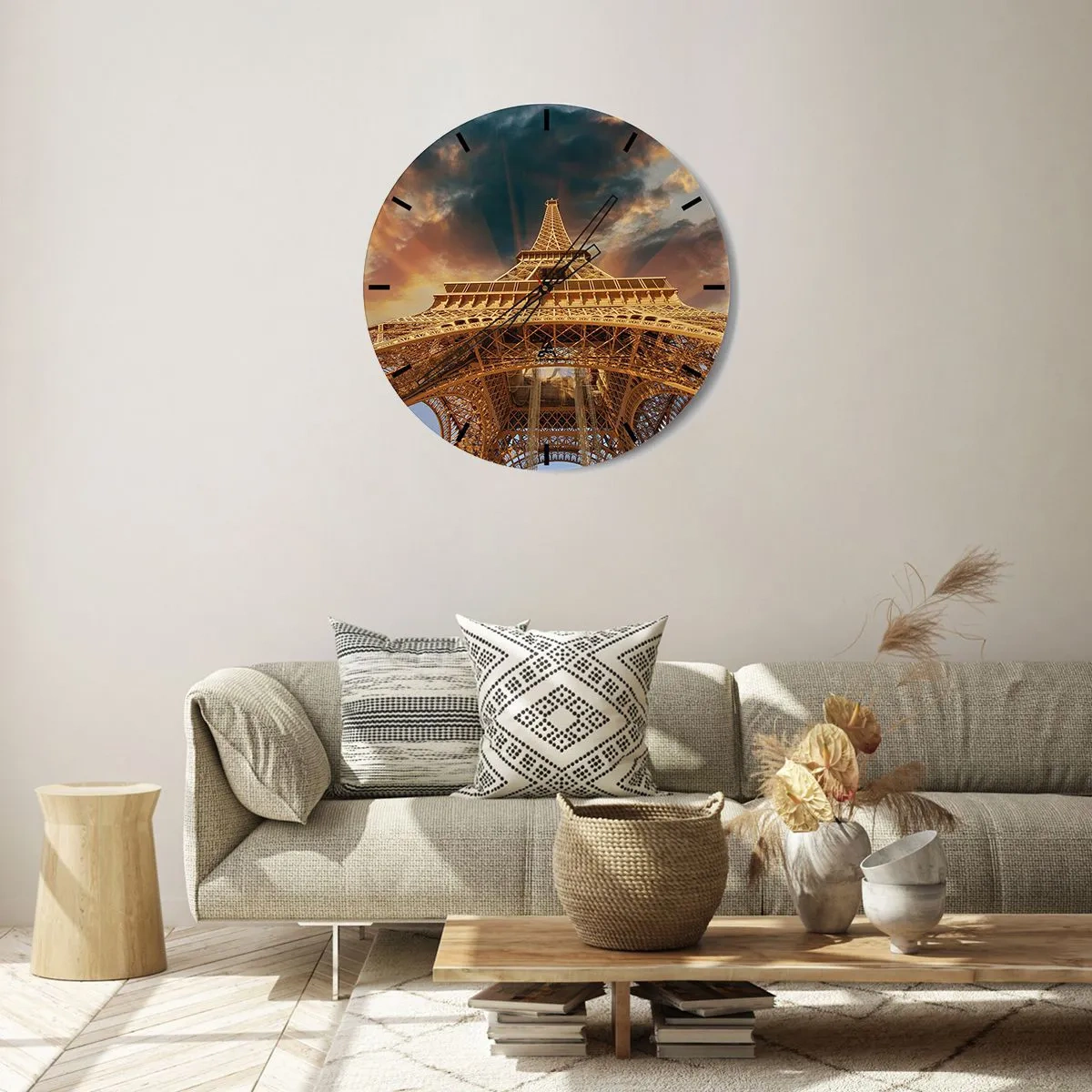 Wanduhr - Glasuhr - Wie die Menschheit den Himmel erreichte - 40x40 cm