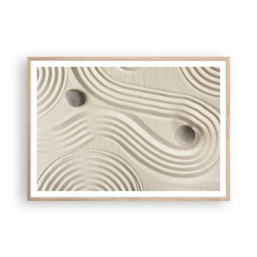 Poster in einem Rahmen aus heller Eiche - Ein Hauch von Wärme - 100x70 cm