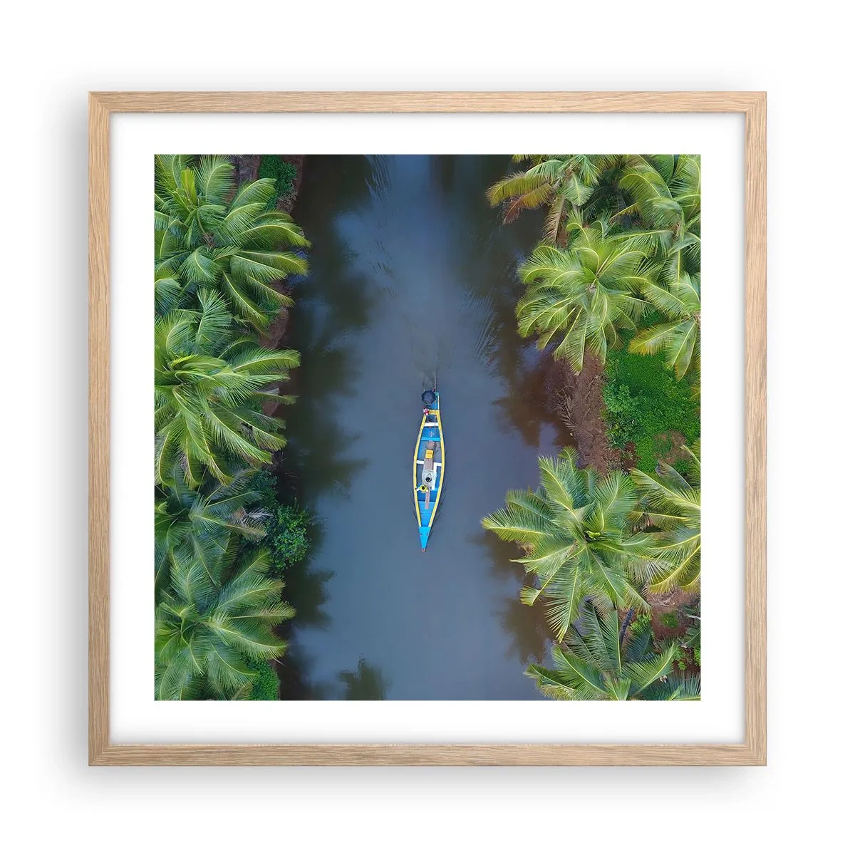 Poster in einem Rahmen aus heller Eiche - Auf einem tropischen Pfad - 50x50 cm