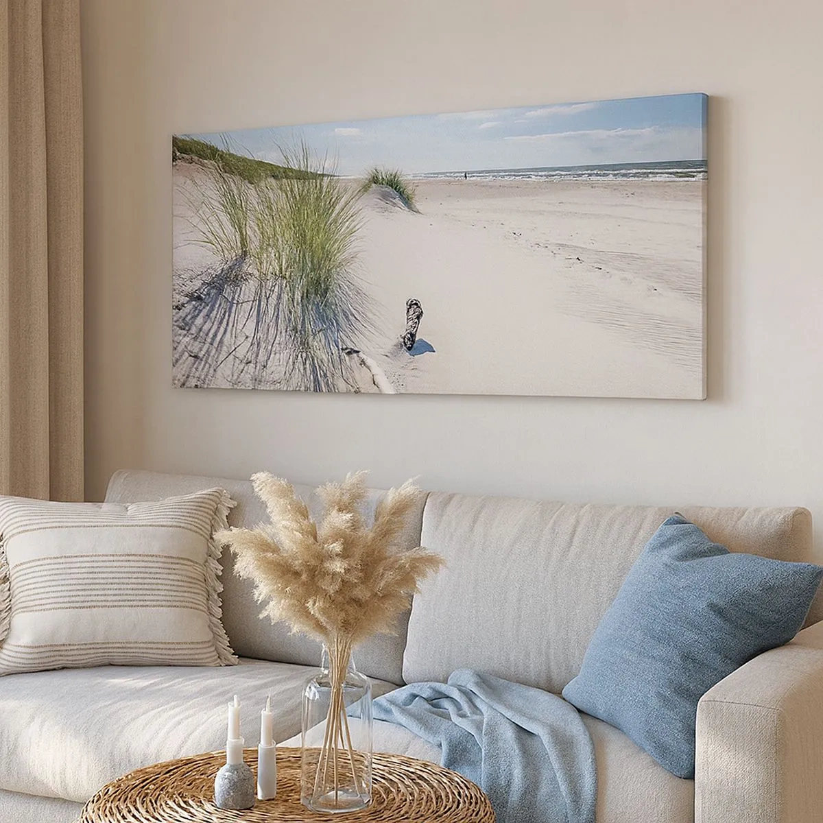 Bild auf Leinwand - Leinwandbild - Der schönste Strand? Ostsee-Strand - 100x40 cm