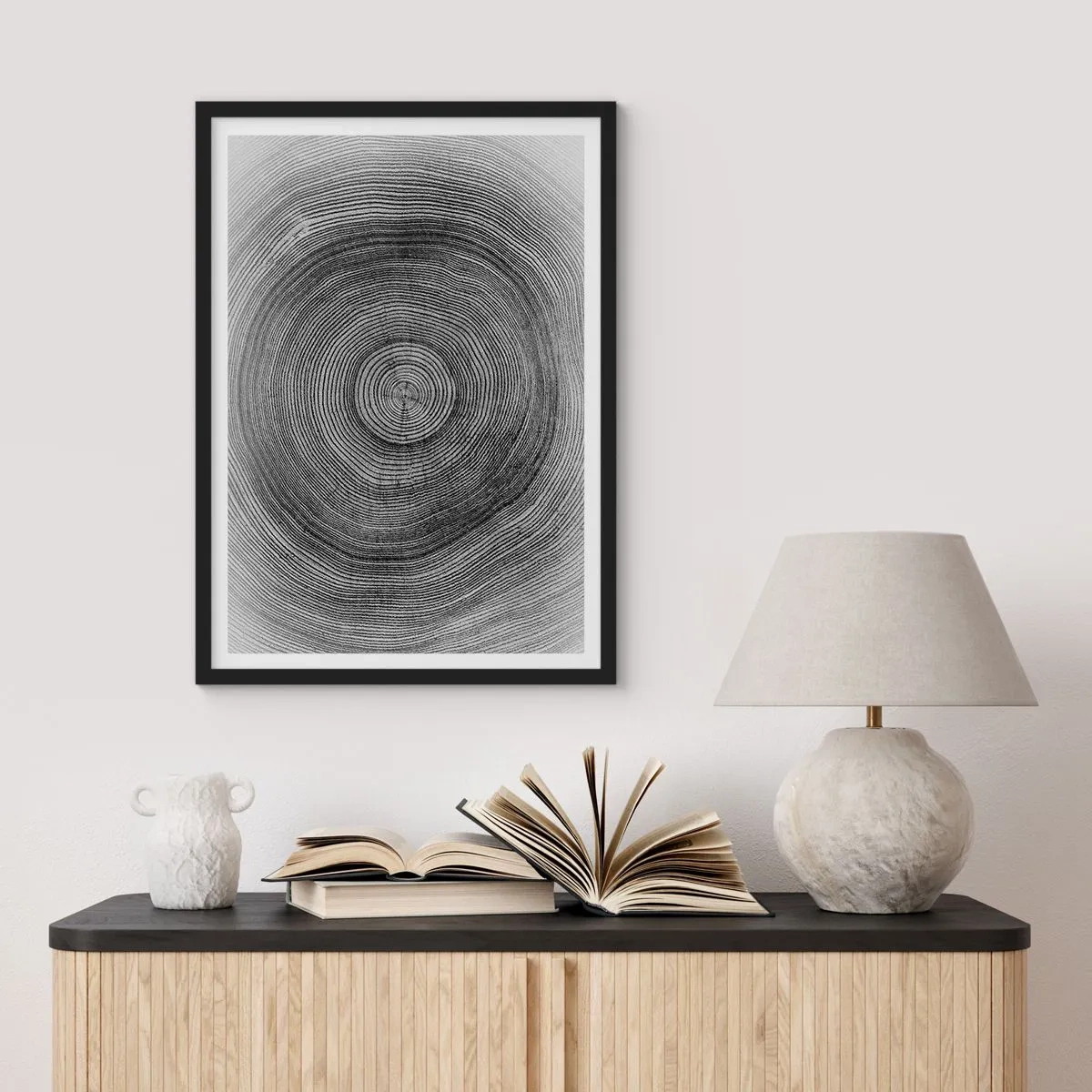 Poster in einem schwarzem Rahmen - Zeichen der Zeit - 40x50 cm