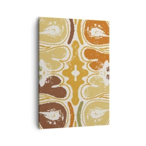 Bild auf Leinwand - Leinwandbild - Warme abstrakte Muster in Gelb- und Brauntönen - 50x70cm - Sentimentale Abstraktion - Moderne Wanddekoration für Wohnzimmer und Schlafzimmer ARTTOR