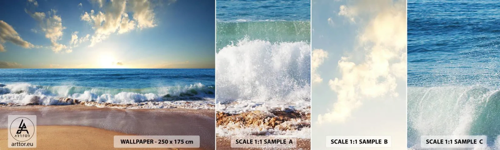 Fototapeten Muster Selbstklebend Deluxe Sticker - Bewegung und Stille zugleich - Landschaft, Meer, Strand - 100x30 cm