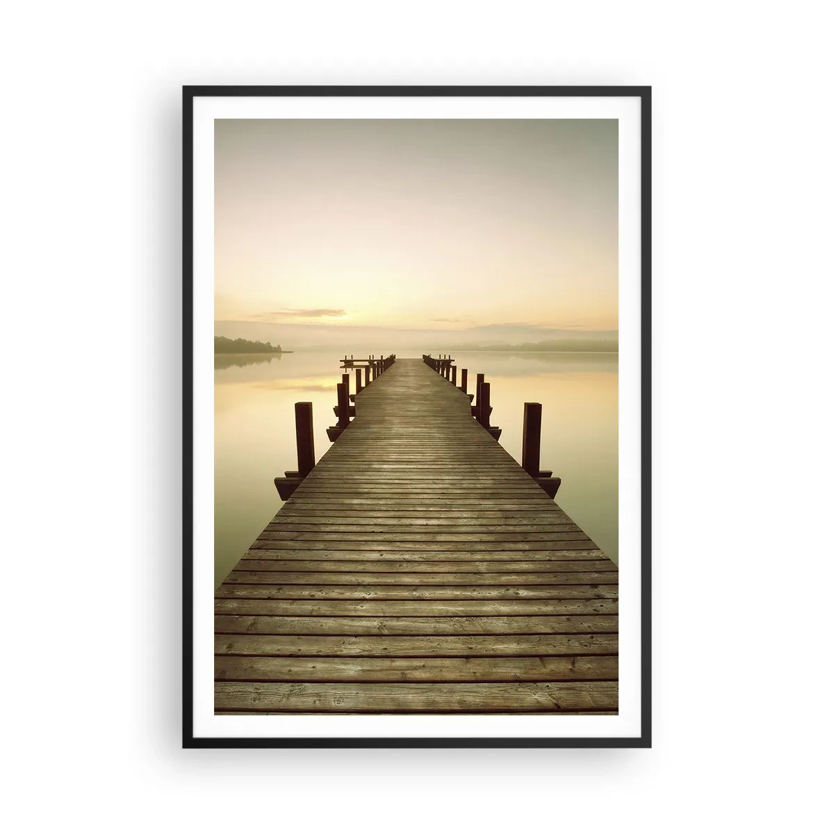 Poster in einem schwarzem Rahmen - Tagesanbruch, Morgendämmerung, Licht - 70x100 cm