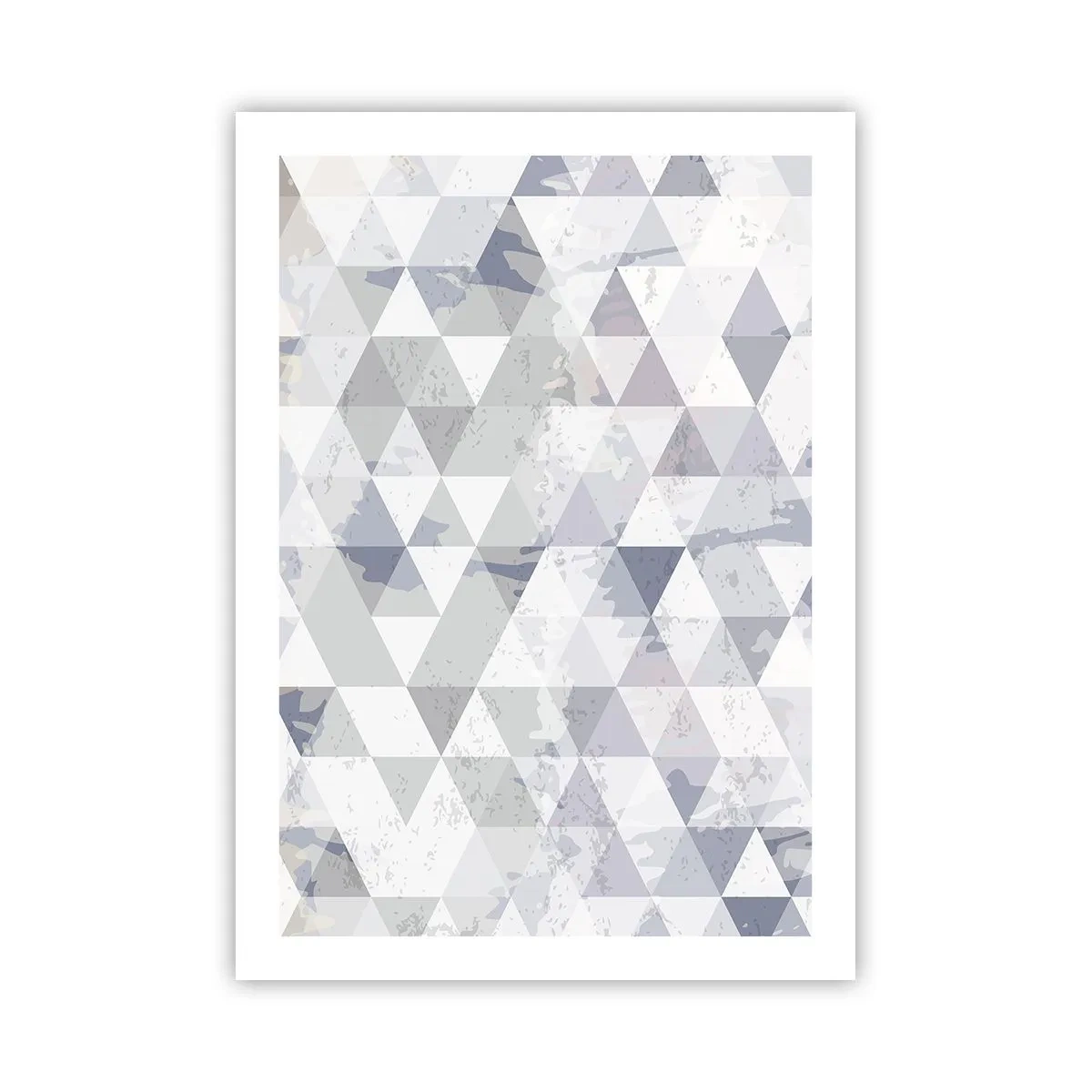 Poster - Geometrisches Muster aus Dreiecken in Grautönen - 50x70cm - Im Rhythmus auf drei - Moderne Wanddekoration für Wohnzimmer und Schlafzimmer ARTTOR