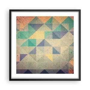 Poster in einem schwarzem Rahmen - Republik der Dreiecke - 50x50 cm