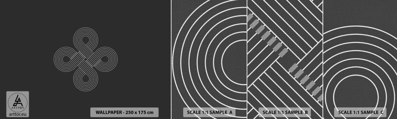 Fototapeten Muster Premium Canvas - Im keltischen Geist - Abstraktion, Stück, Minimalismus - 100x30 cm