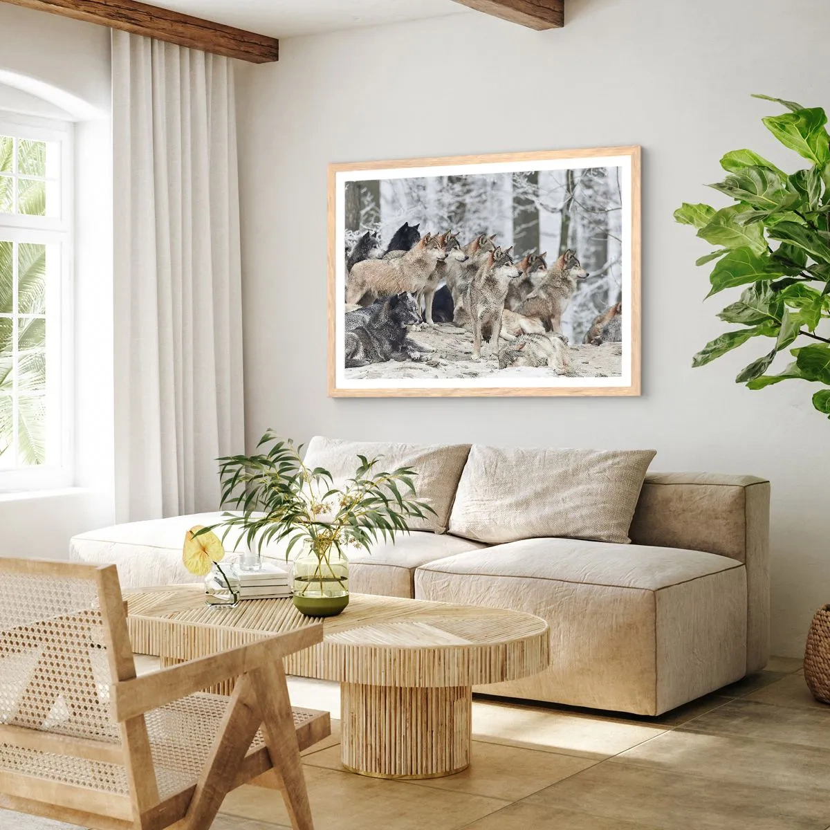 Poster in einem Rahmen aus heller Eiche - Familie und Freunde - 40x30 cm