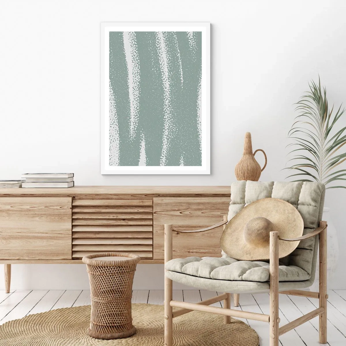 Poster in einem weißen Rahmen - Abstraktion im Winterklima - 40x50 cm