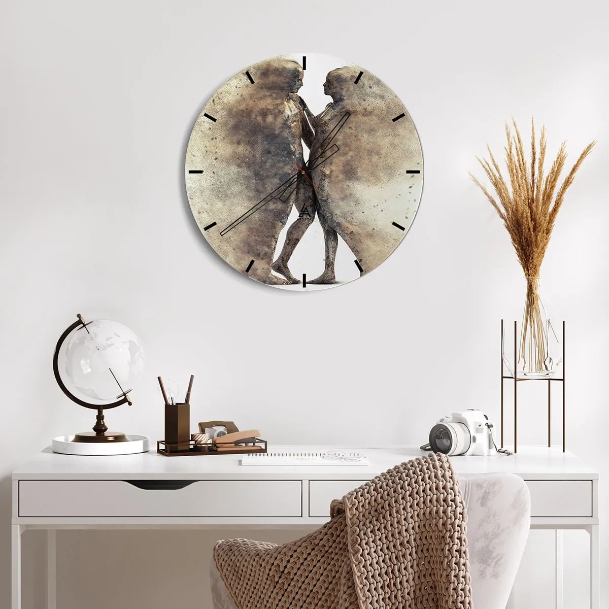 Wanduhr - Glasuhr - Sie erhoben sich aus dem Staub, um zu lieben - 40x40 cm