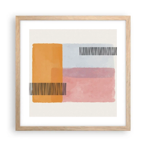 Poster in einem Rahmen aus heller Eiche - Von Ecke zu Ecke - 40x40 cm