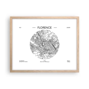 Poster in einem Rahmen aus heller Eiche - Anatomie von Florenz - 50x40 cm