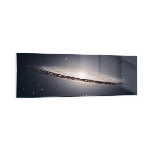 Glasbild - Bild auf glas - Eine Spiralgalaxie vor dem Hintergrund des Sternenraums - 160x50cm - Vor langer Zeit in einer weit entfernten Galaxie ... - Moderne Wanddekoration für Wohnzimmer und Schlafzimmer ARTTOR