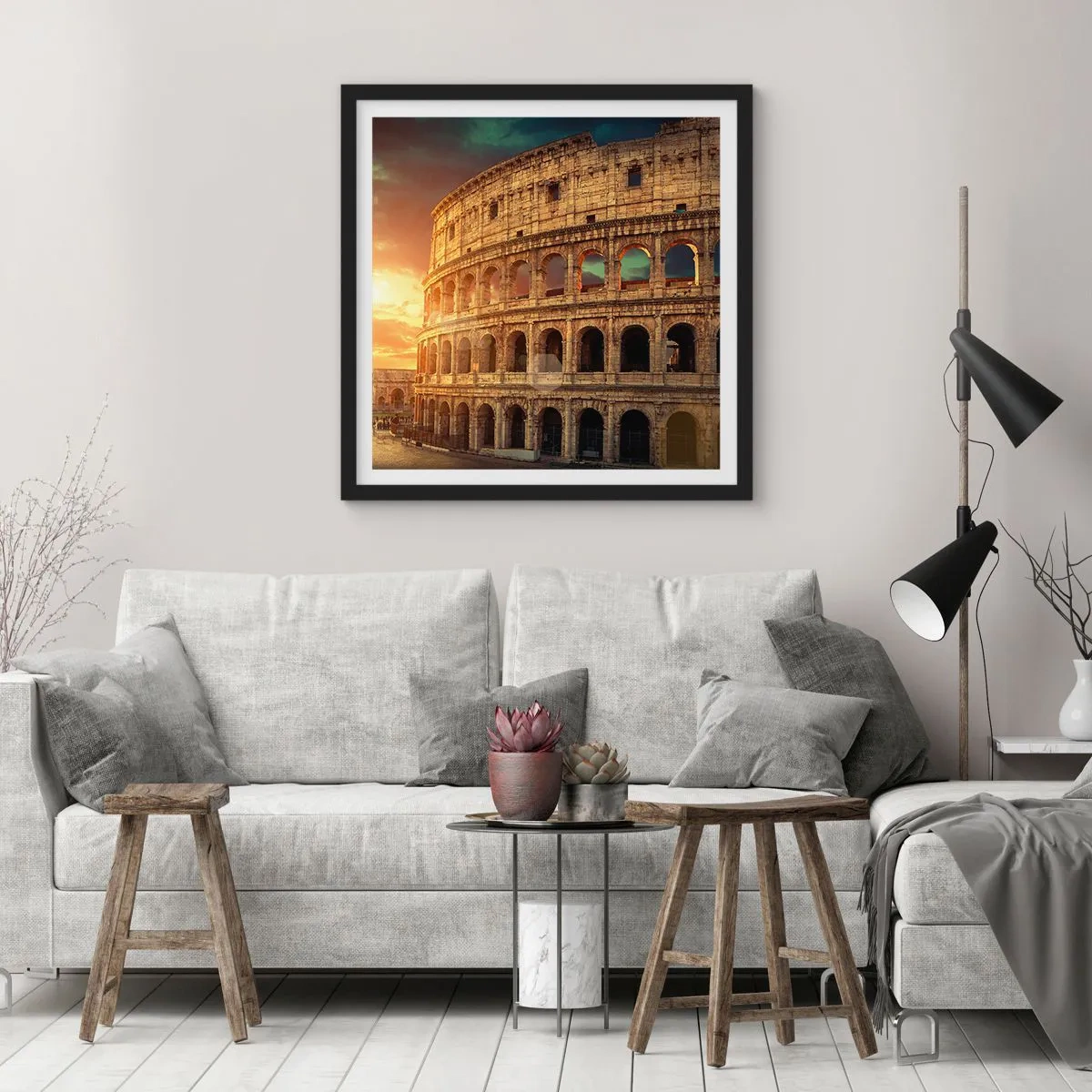 Poster in einem schwarzem Rahmen - Ein kolossaler Eindruck - 30x30 cm