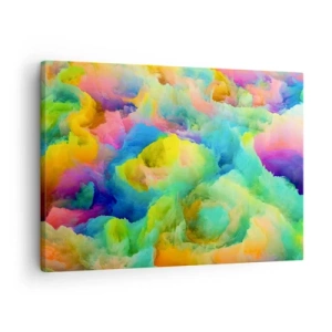 Bild auf Leinwand - Leinwandbild - Abstrakte Komposition in Regenbogenfarben - 70x50cm - Regenbogen unten - Moderne Wanddekoration für Wohnzimmer und Schlafzimmer ARTTOR
