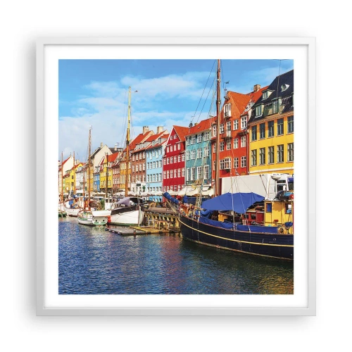 Poster in einem weißen Rahmen - Fröhlicher Kai - 60x60 cm