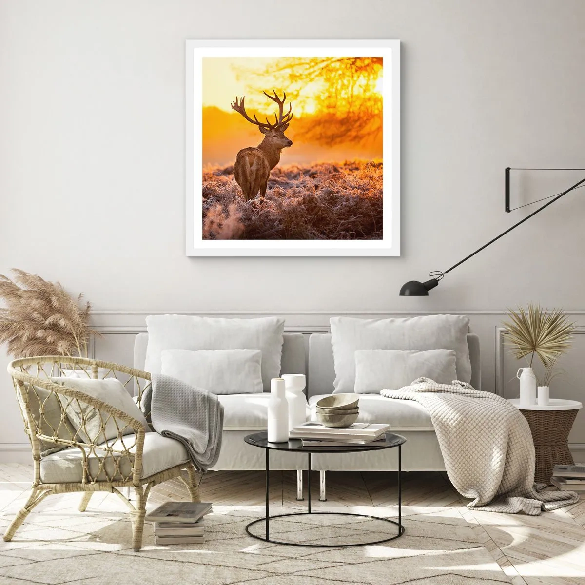 Poster in einem weißen Rahmen - König des Herbstwaldes - 50x50 cm