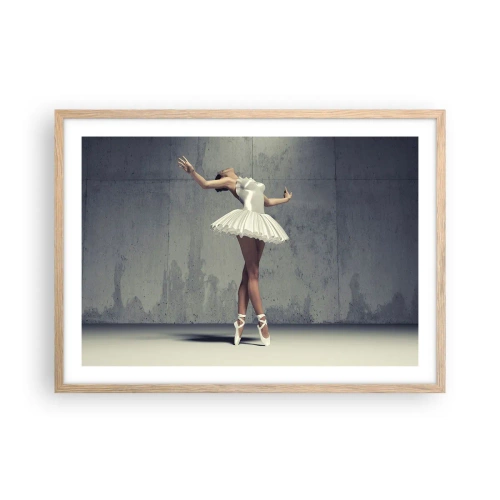 Poster in einem Rahmen aus heller Eiche - Leicht wie ein Vogel - 70x50 cm