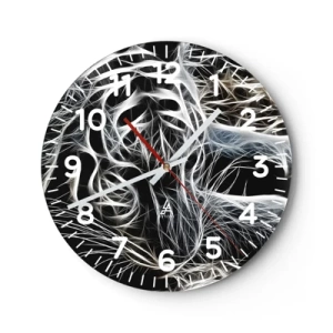 Wanduhr - Glasuhr - Eine Studie über die Leichtigkeit der Katze - 40x40 cm