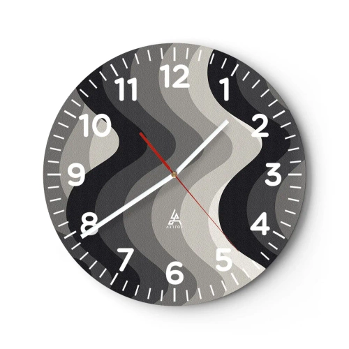 Wanduhr - Glasuhr - Eine Welle nach der anderen - 30x30 cm