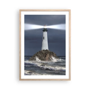 Poster in einem Rahmen aus heller Eiche - Hier... hier... hier! - 50x70 cm