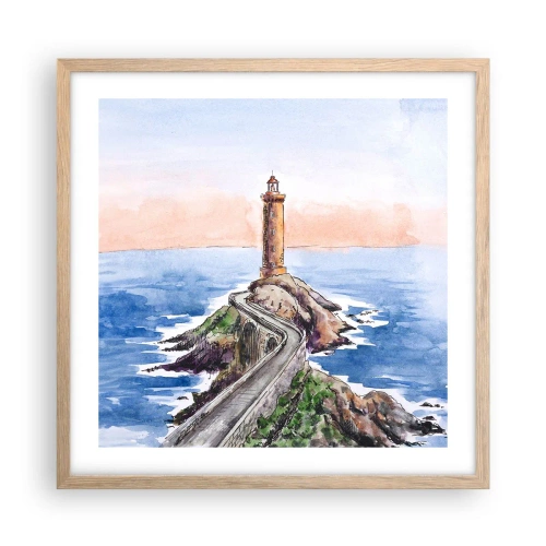 Poster in einem Rahmen aus heller Eiche - Dem Meer zugewandt - 50x50 cm