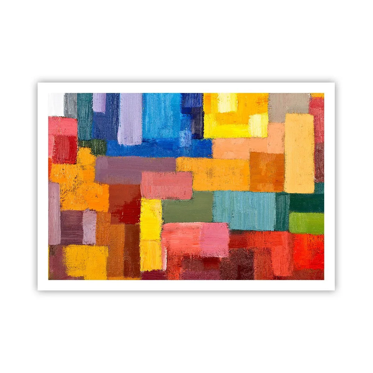Poster - Bunte abstrakte Rechtecke in verschiedenen Farbtönen - 100x70cm - Jeder ist anders, alle bunt - Moderne Wanddekoration für Wohnzimmer und Schlafzimmer ARTTOR