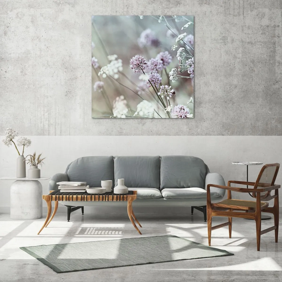 Glasbild - Bild auf glas - Süße filigrane Kräuter - 70x70 cm