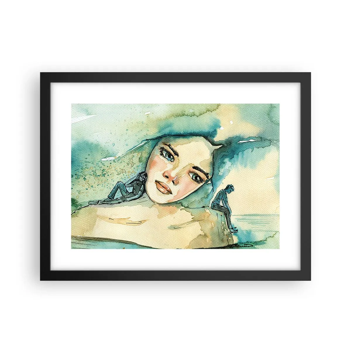 Poster in einem schwarzem Rahmen - Bin ich blau? - 40x30 cm