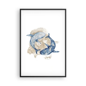 Poster in einem schwarzem Rahmen - Freundschaft oder Liebe? - 61x91 cm