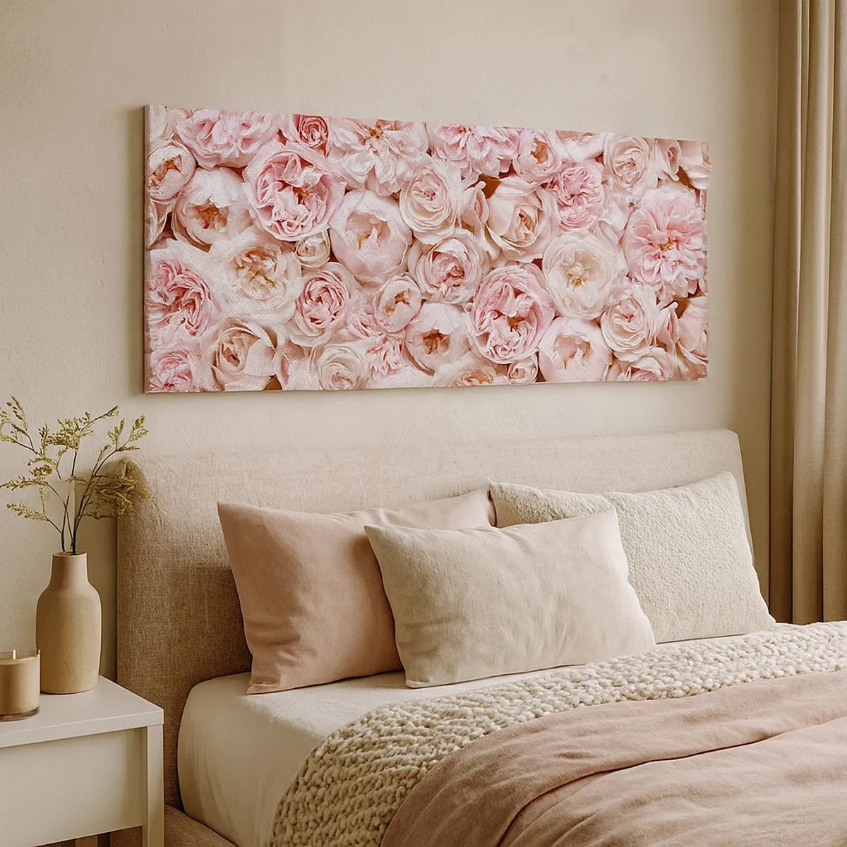 Bild auf Leinwand - Leinwandbild - Auf Rosen gebettet - 100x40 cm