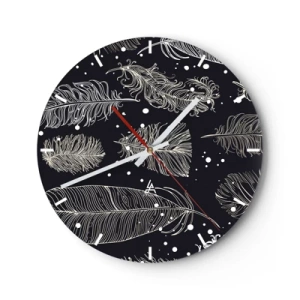 Wanduhr - Glasuhr - Gefiederte Spitze - 40x40 cm