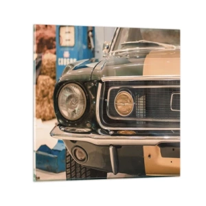 Glasbild - Bild auf glas - Treffen mit einer Legende - 60x60 cm