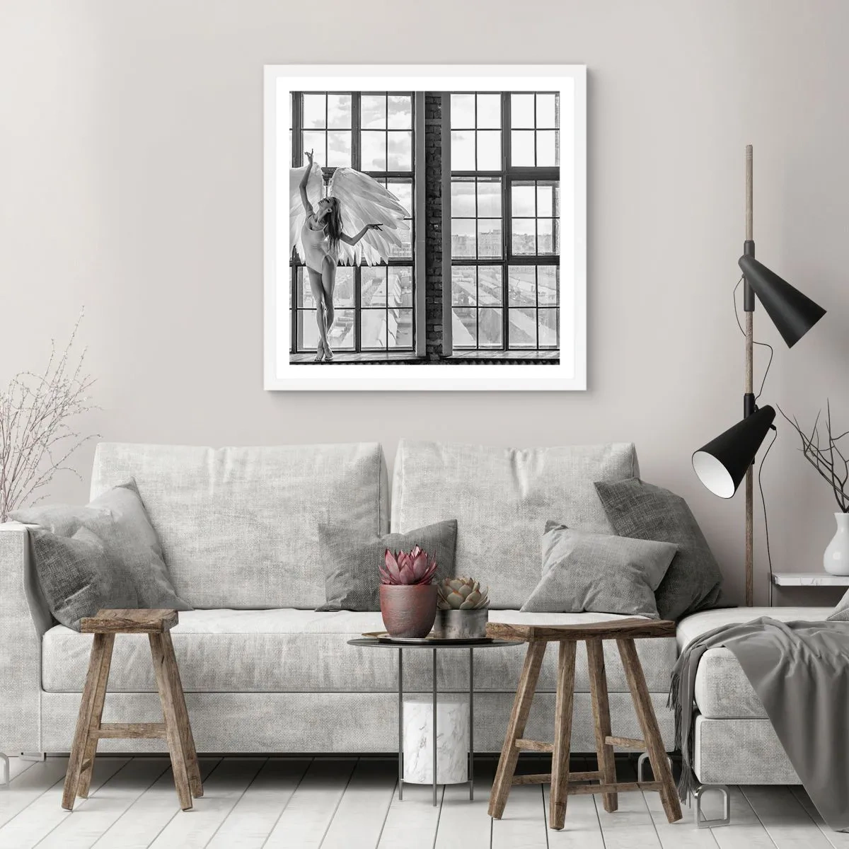 Poster in einem weißen Rahmen - Stadt der Engel? - 40x40 cm