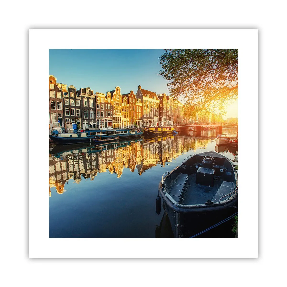 Poster - Morgen in Amsterdam - 40x40 cm