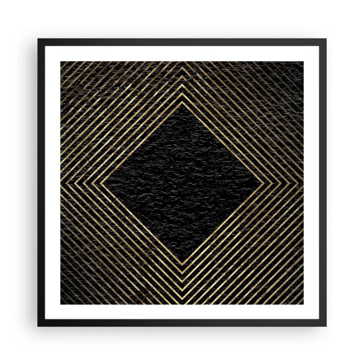 Poster in einem schwarzem Rahmen - Geometrie im glamourösen Stil - 60x60 cm