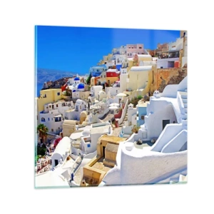 Glasbild - Bild auf glas - Der Traum vom griechischen Sommer - 30x30 cm