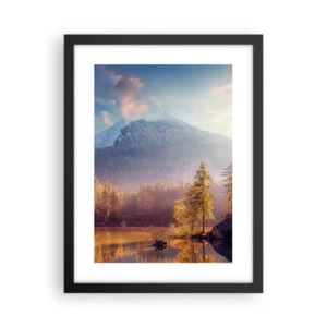 Poster in einem schwarzem Rahmen - In den Bergen und Tälern - 30x40 cm