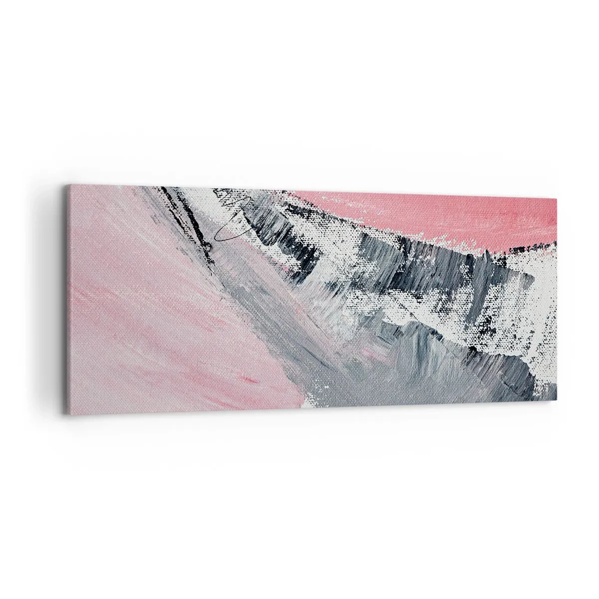 Bild auf Leinwand - Leinwandbild - Eine abstrakte Komposition in Rosa- und Grautönen. - 120x50cm - Passende Komposition - Moderne Wanddekoration für Wohnzimmer und Schlafzimmer ARTTOR