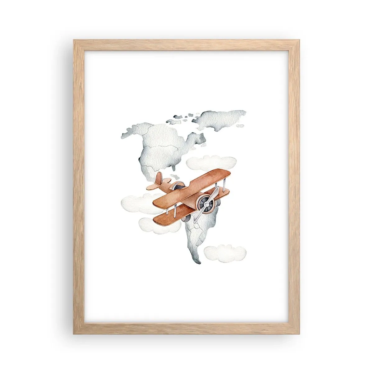 Poster in einem Rahmen aus heller Eiche - Im Pioniergeist - 30x40 cm